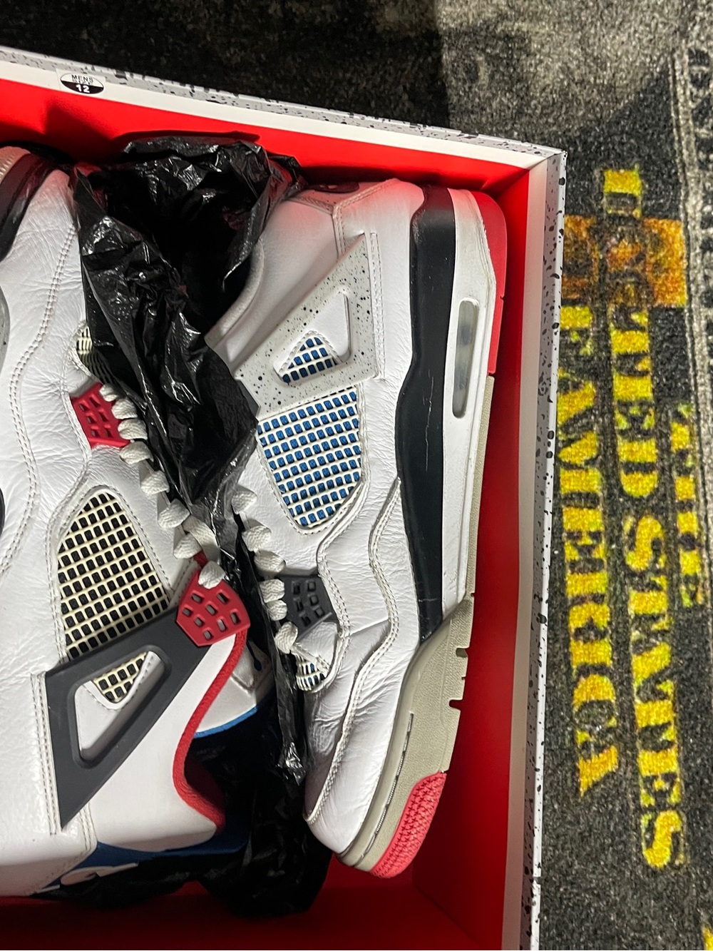 Jordan Men's White/Red/Black/Blue Retro Sneakers